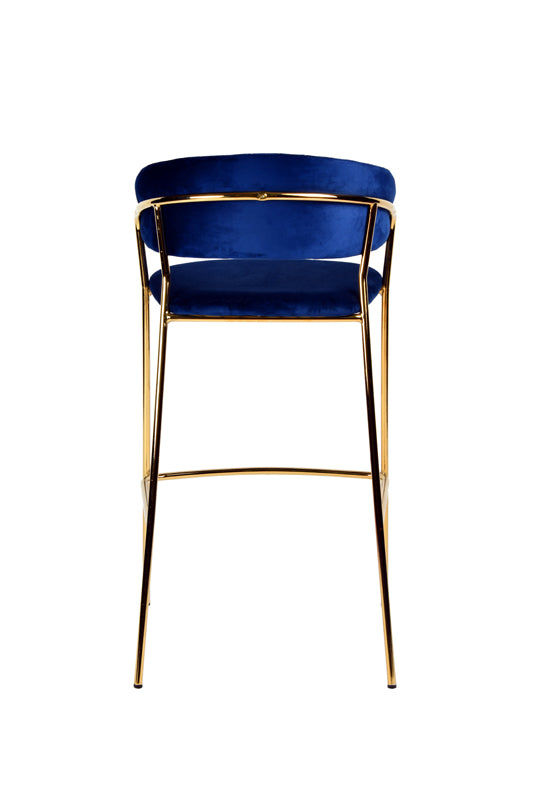 Modrest Brandy Modern Blue Fabric Bar Stool