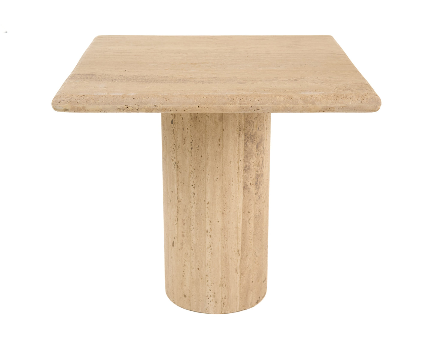 Modrest Fletcher Modern Travertine Marble 18" Tall End Table