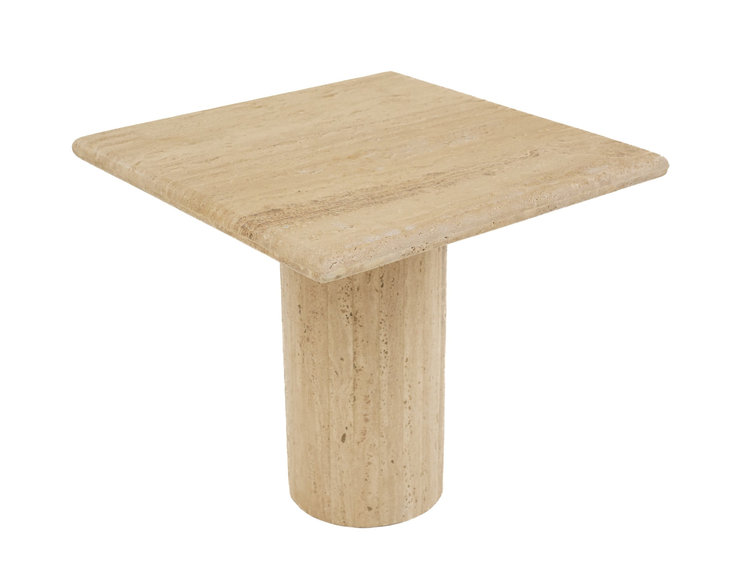 Modrest Fletcher Modern Travertine Marble 18" Tall End Table
