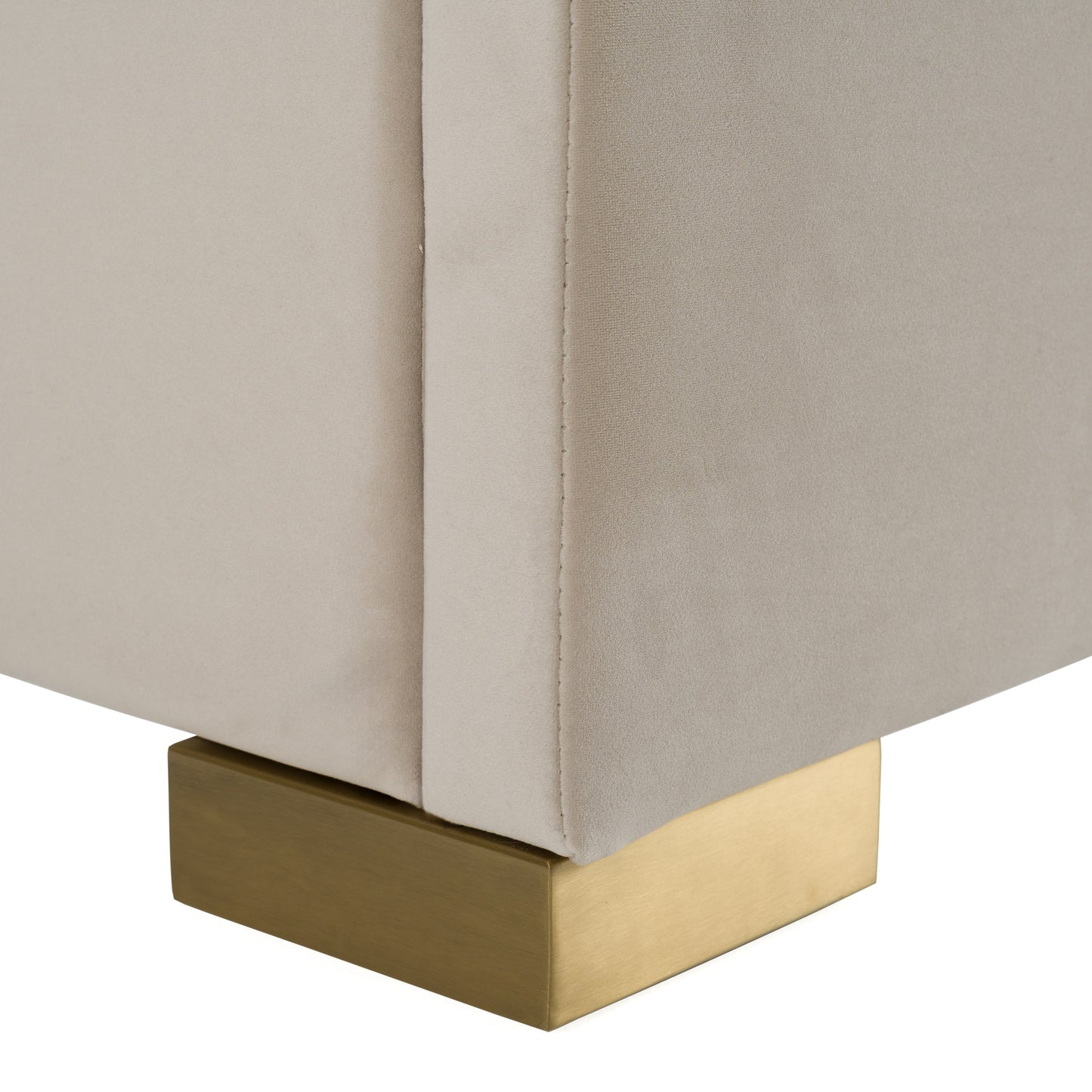 Modrest Florence Modern Beige Velvet Gold Bed