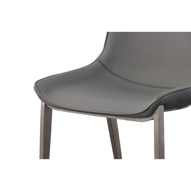 Modrest Frasier Modern Grey Eco-Leather Dining Chair