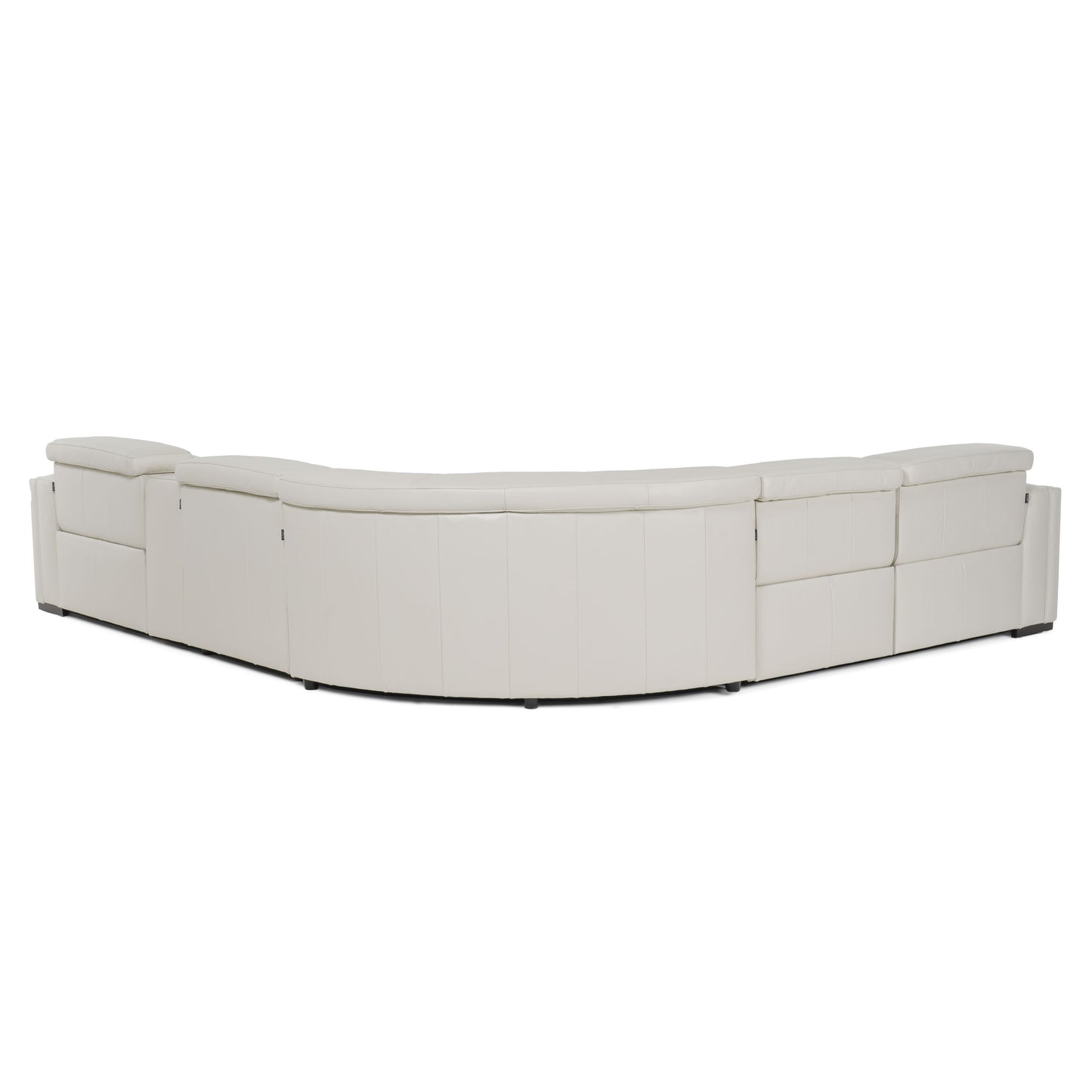 Modrest Frazier Modern White Leather Sectional Sofa with 3 Recliners Console