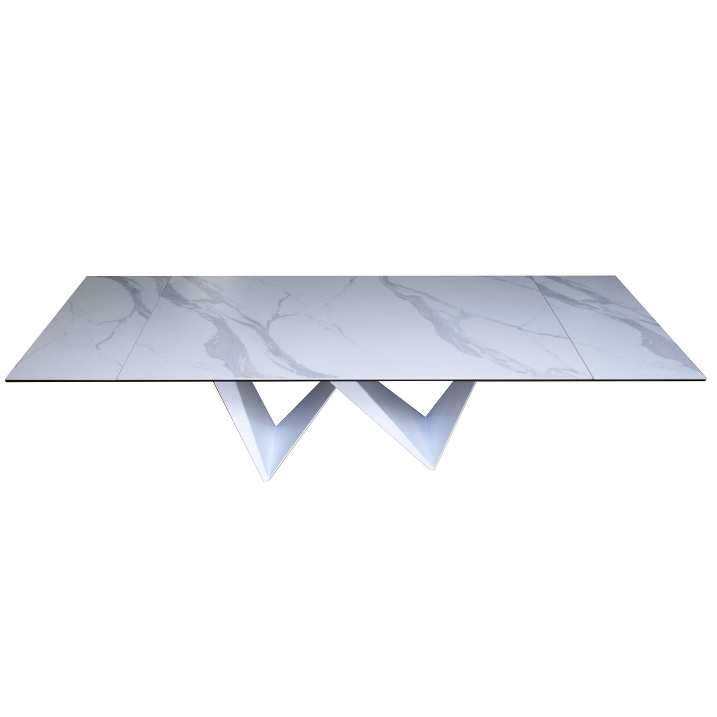 Modrest Fritz Modern White Extendable Ceramic Dining Table