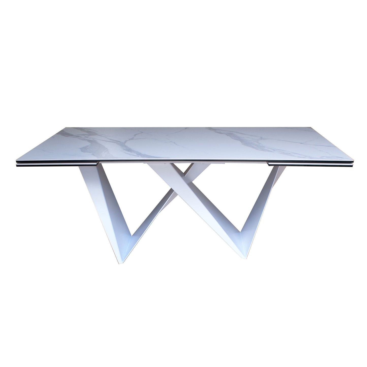 Modrest Fritz Modern White Extendable Ceramic Dining Table