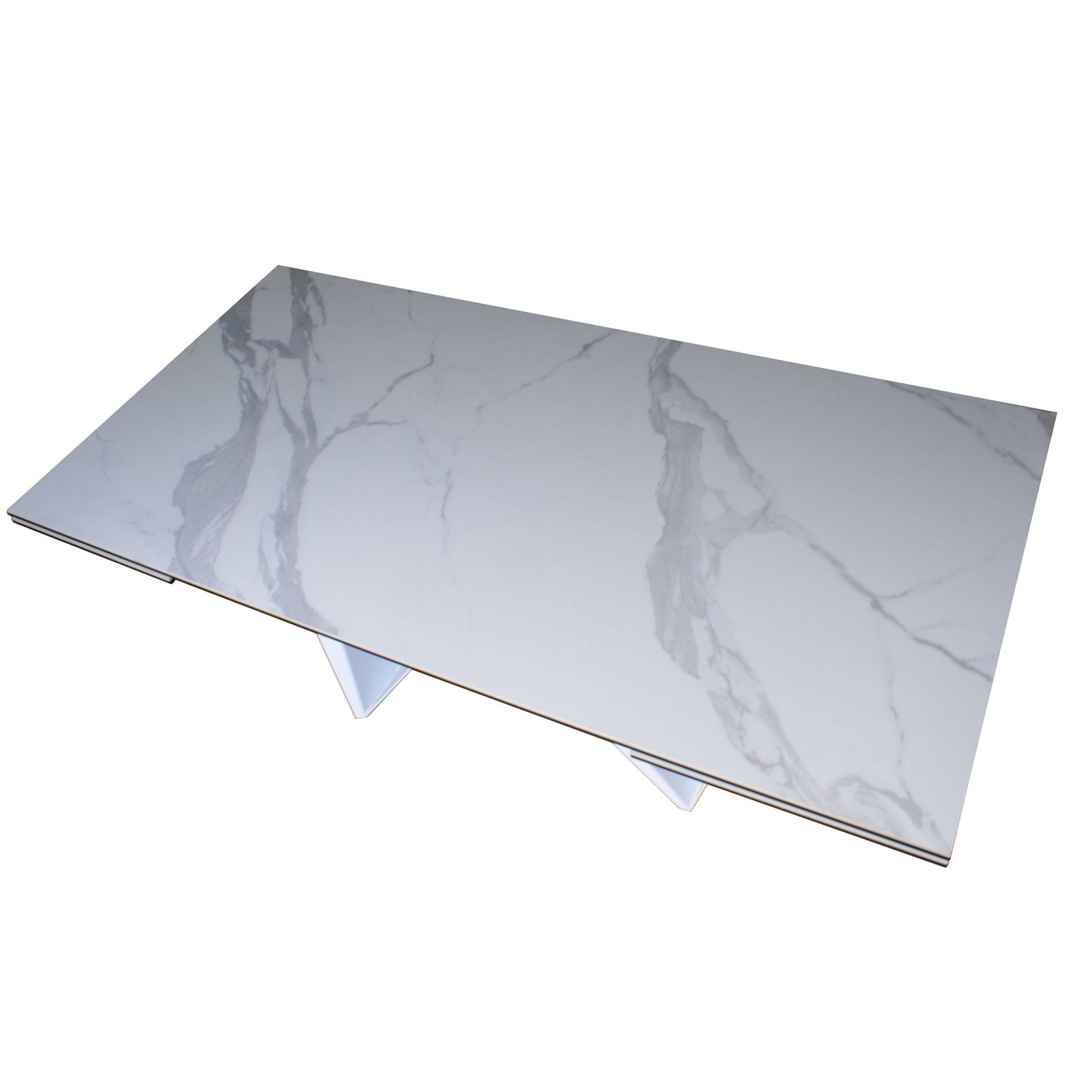Modrest Fritz Modern White Extendable Ceramic Dining Table