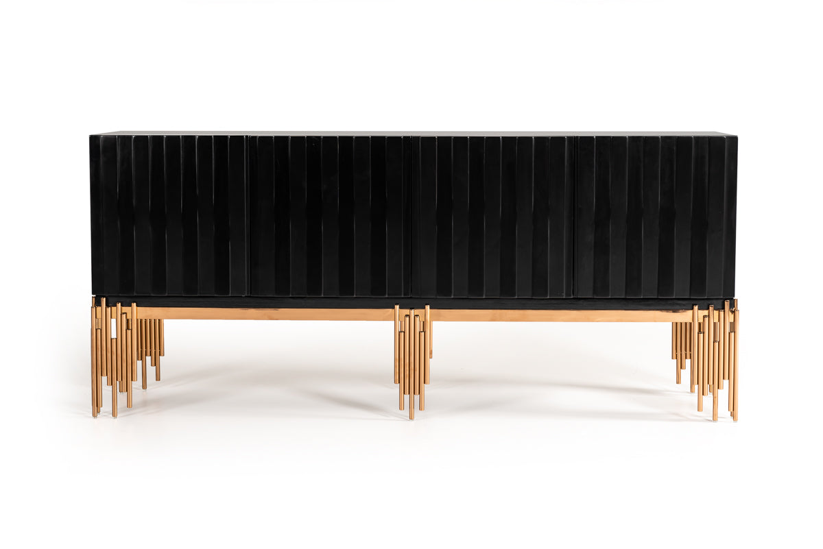 Modrest Token Modern Black and Rosegold Buffet