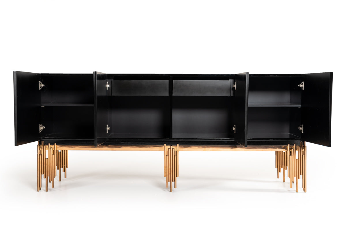 Modrest Token Modern Black and Rosegold Buffet