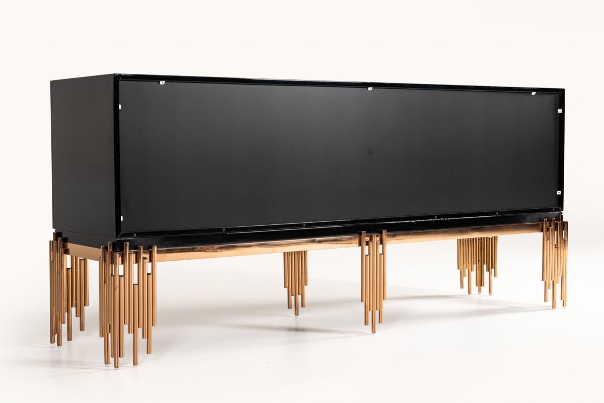 Modrest Token Modern Black and Rosegold Buffet