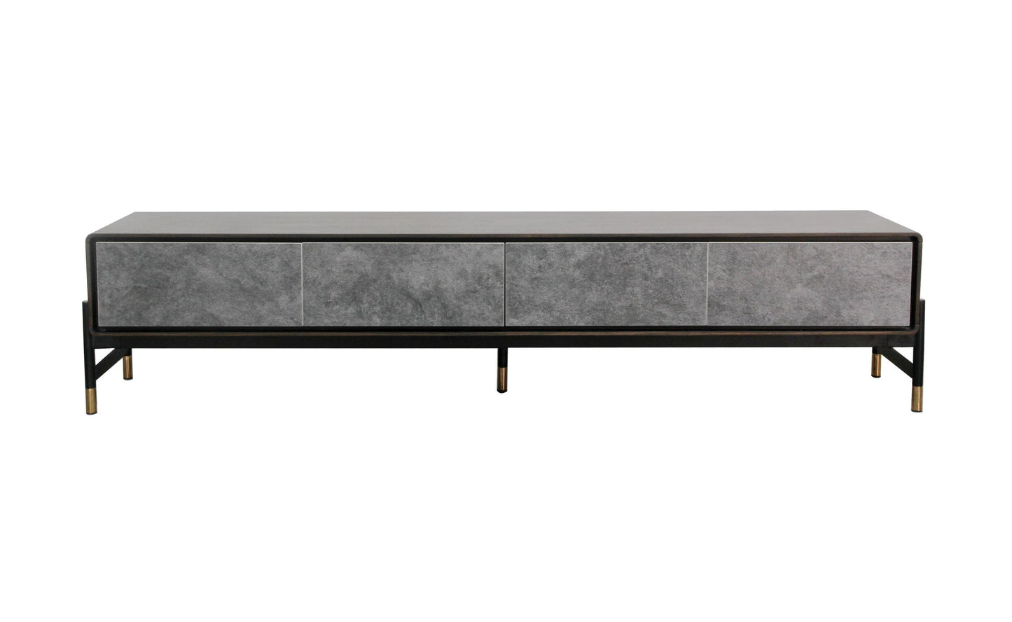 Modrest Gabrielle Contemporary Acacia and Gold TV Stand