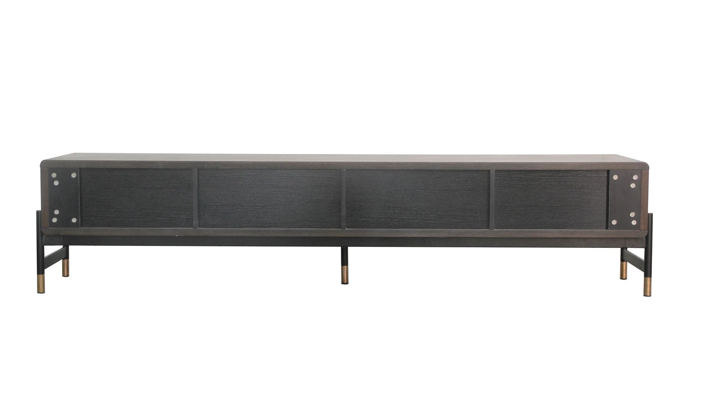 Modrest Gabrielle Contemporary Acacia and Gold TV Stand