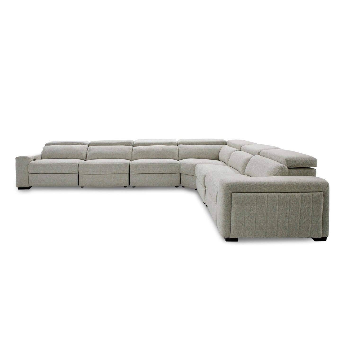 Divani Casa Gering Modern Beige Fabric Sectional With 2 Power Recliners