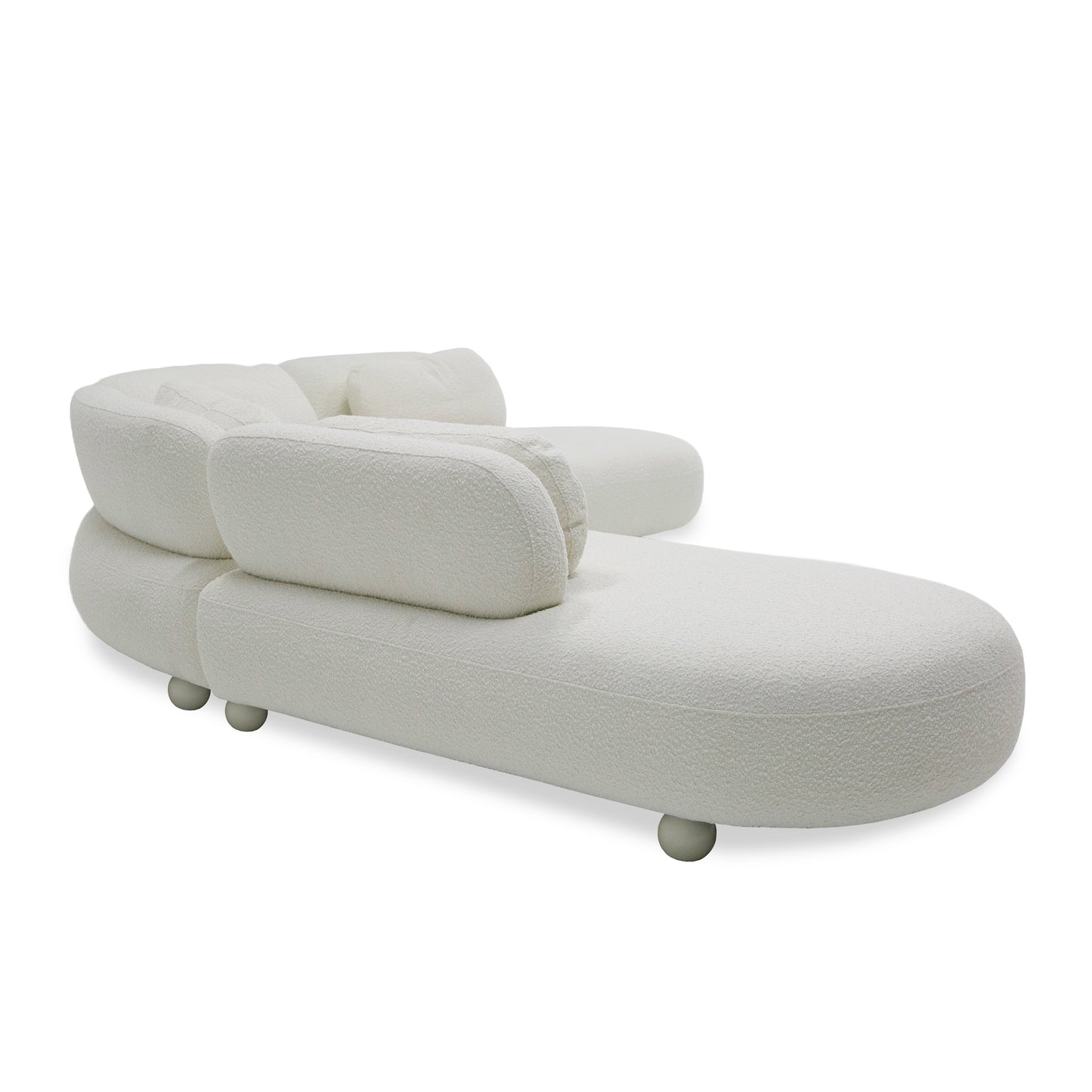 Divani Casa Gilbert Contemporary White Fabric Modular Sectional Sofa