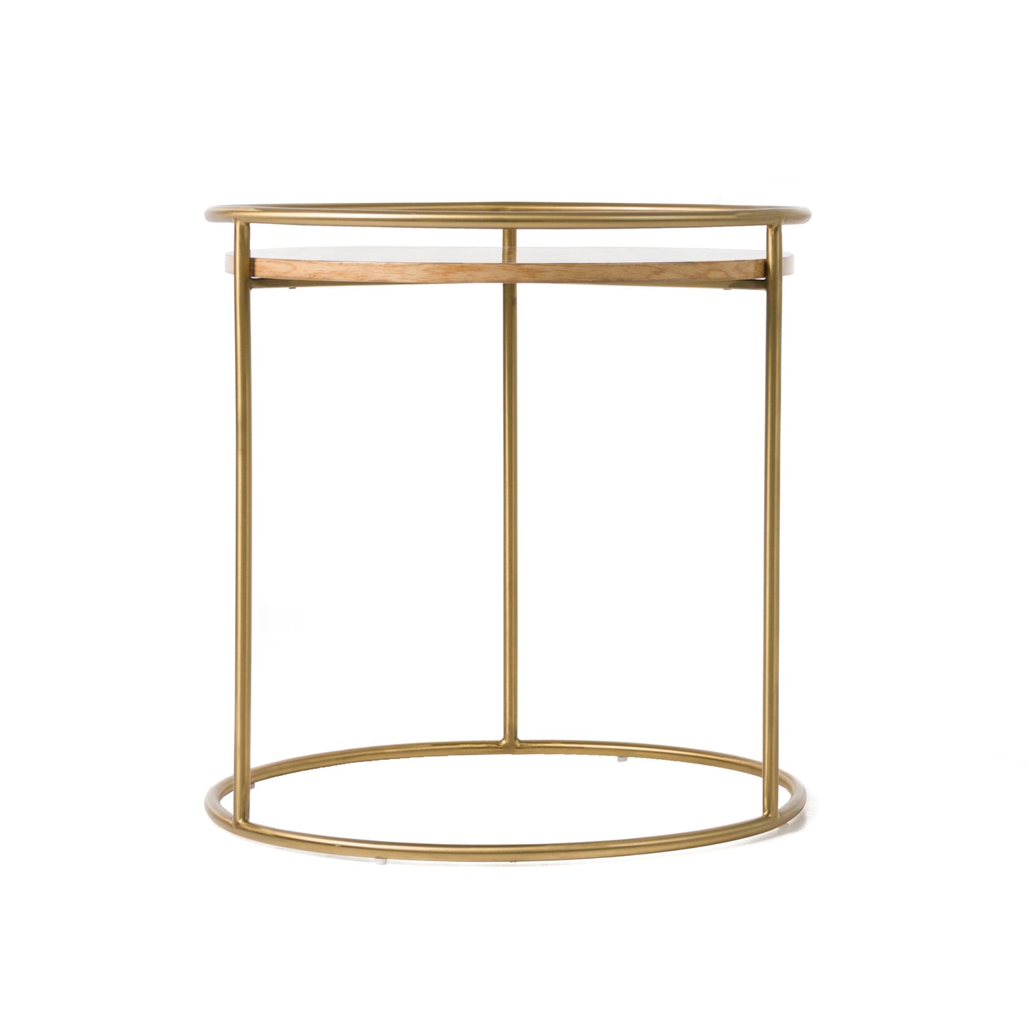 Modrest Gilcrest Glam Brown and Gold Marble End Table