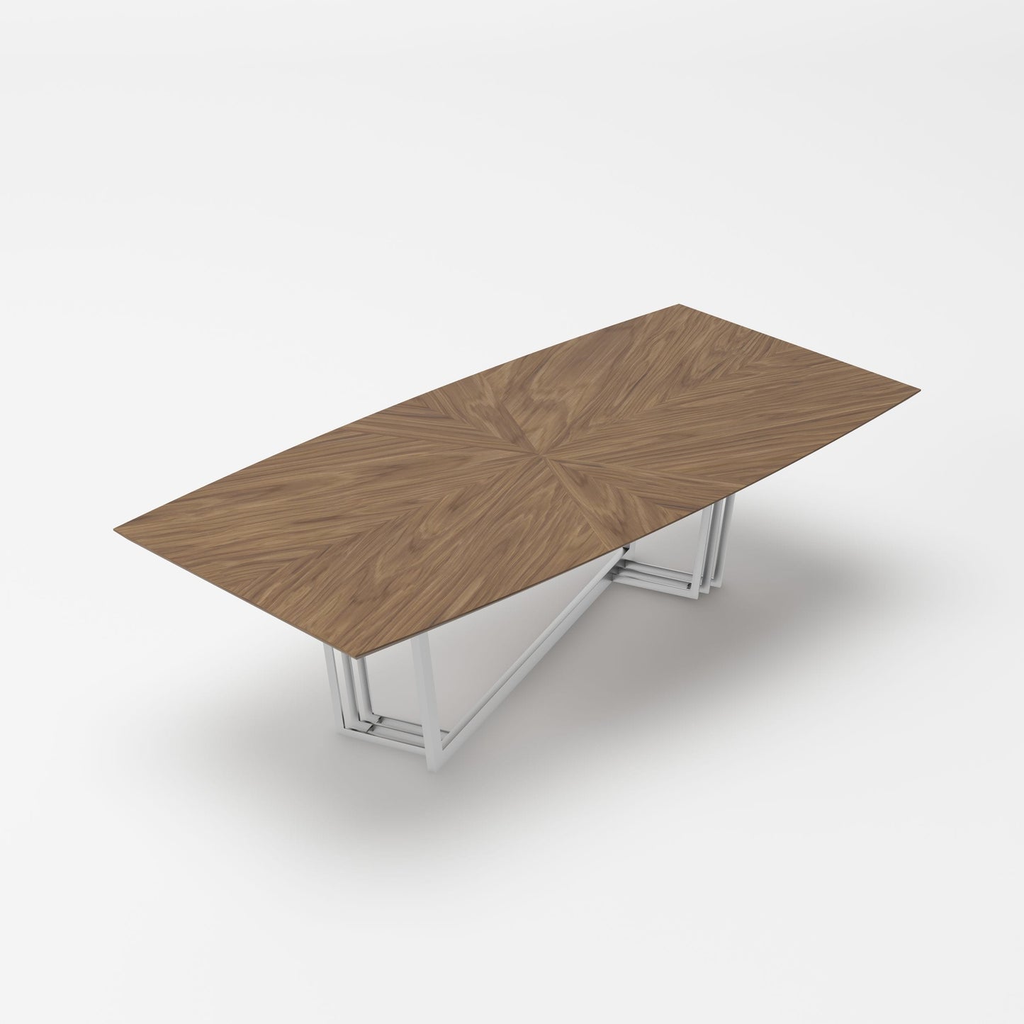 Modrest Gilroy Modern Walnut and Stainless Steel Dining Table