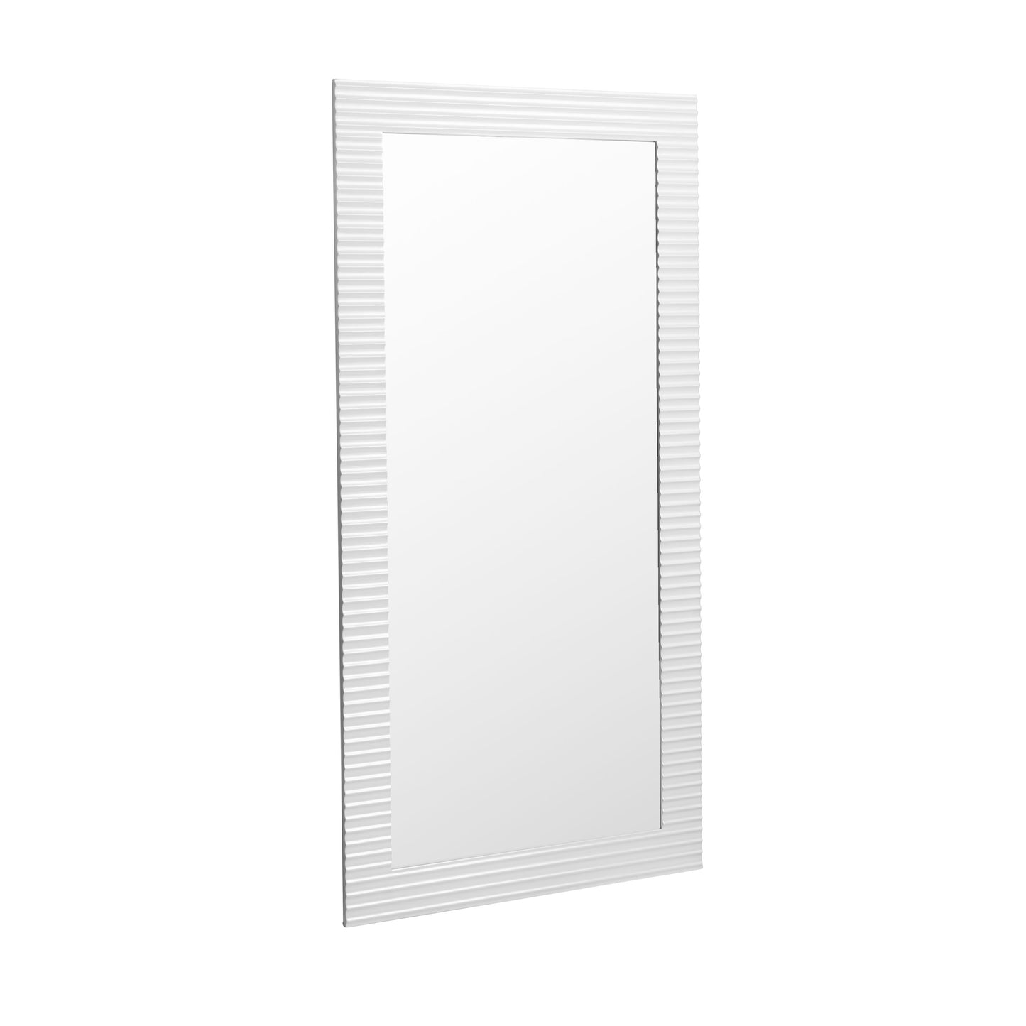 Modrest Glinda Modern Pearl White Floor Mirror