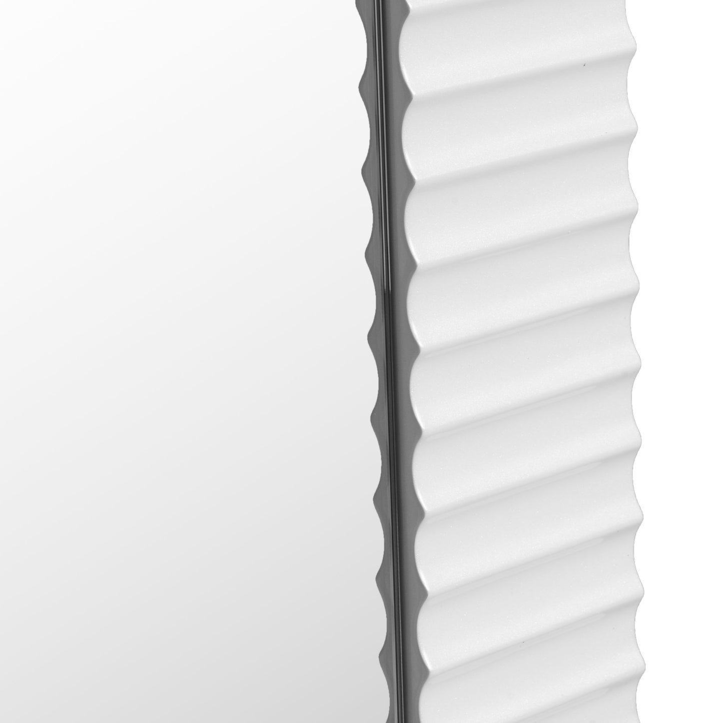 Modrest Glinda Modern Pearl White Floor Mirror