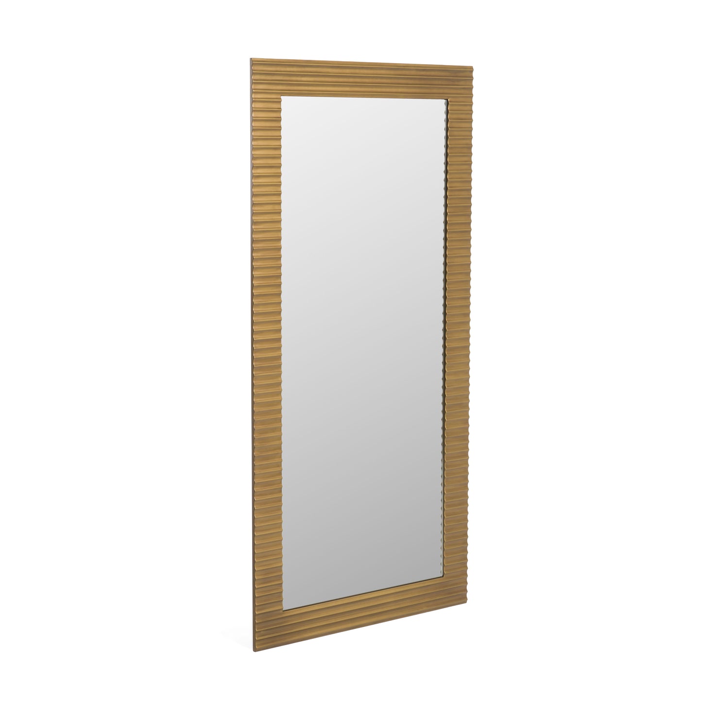 Modrest Glinda Modern Brushed Brass Floor Mirror