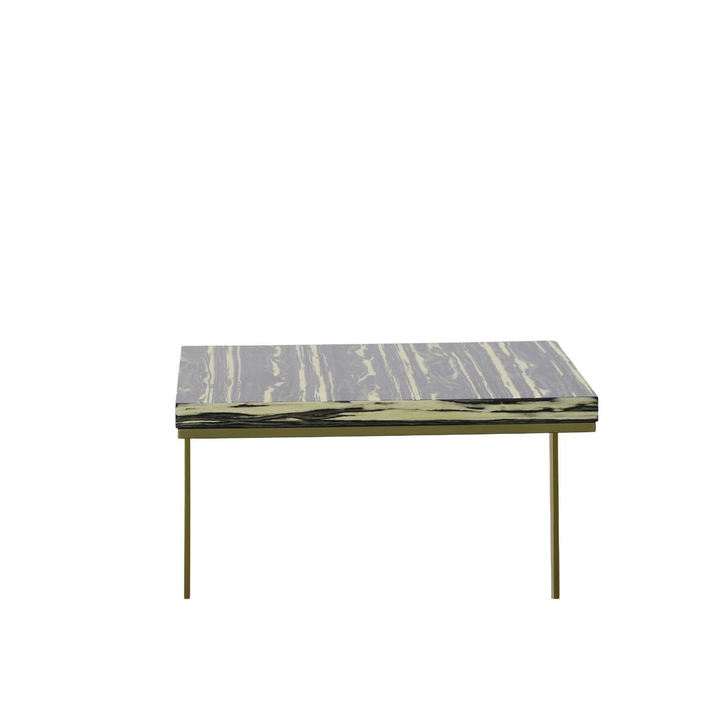 Modrest Greely Glam Black and Gold Marble End Table