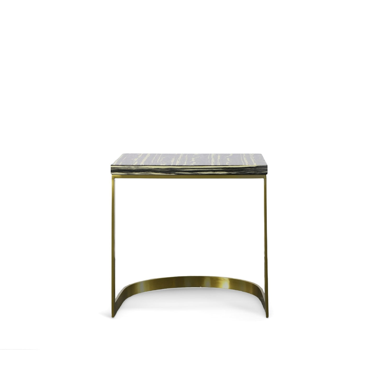 Modrest Greely Glam Black and Gold Marble End Table