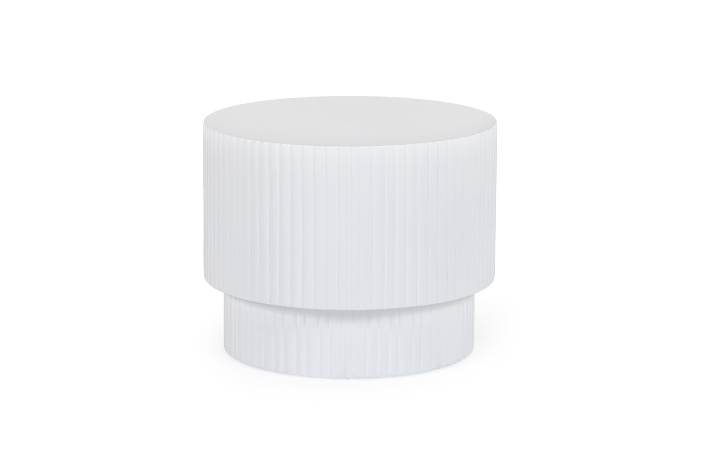 Modrest Gruver Modern White Concrete End Table