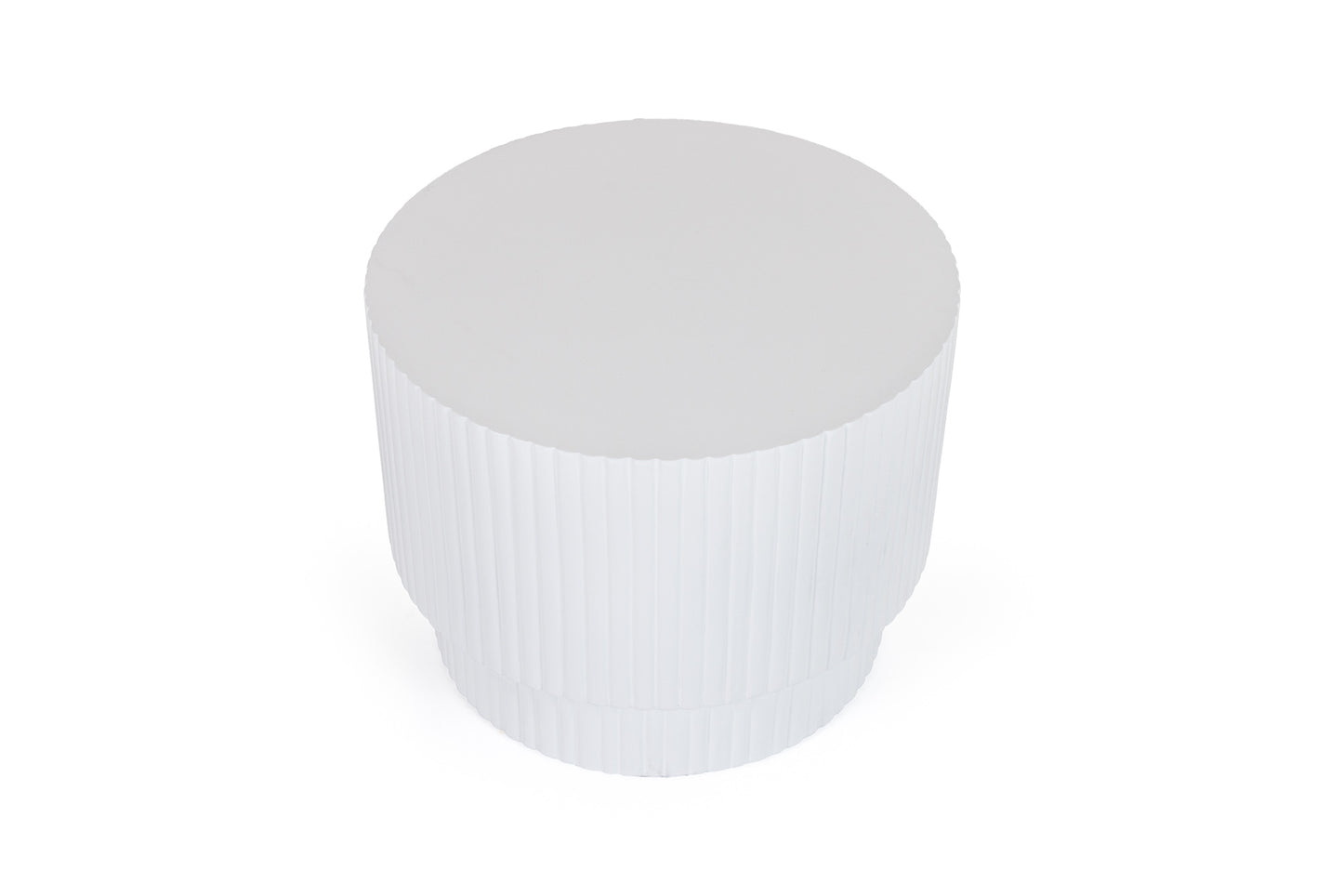 Modrest Gruver Modern White Concrete End Table