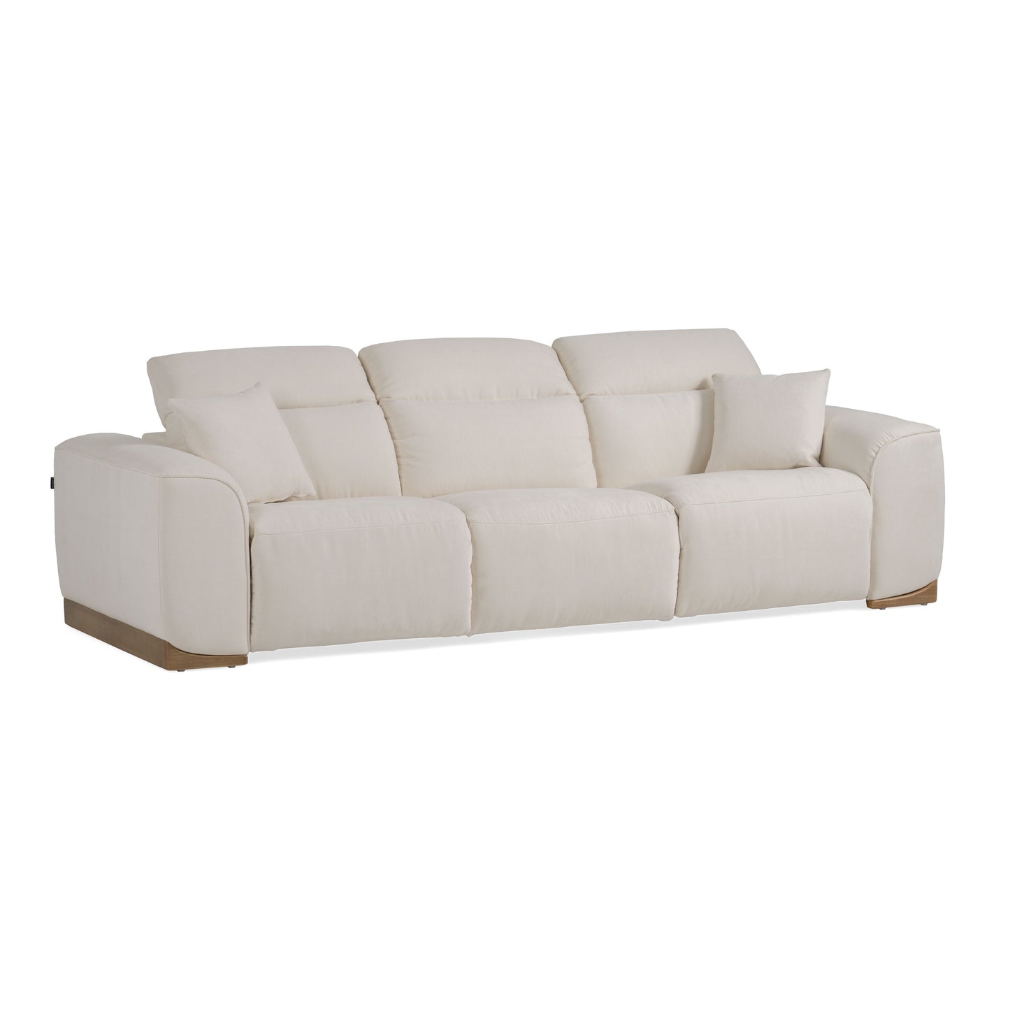 Divani Casa Hagerty Modern Off-White Fabric Sofa With 2 Power Recliners