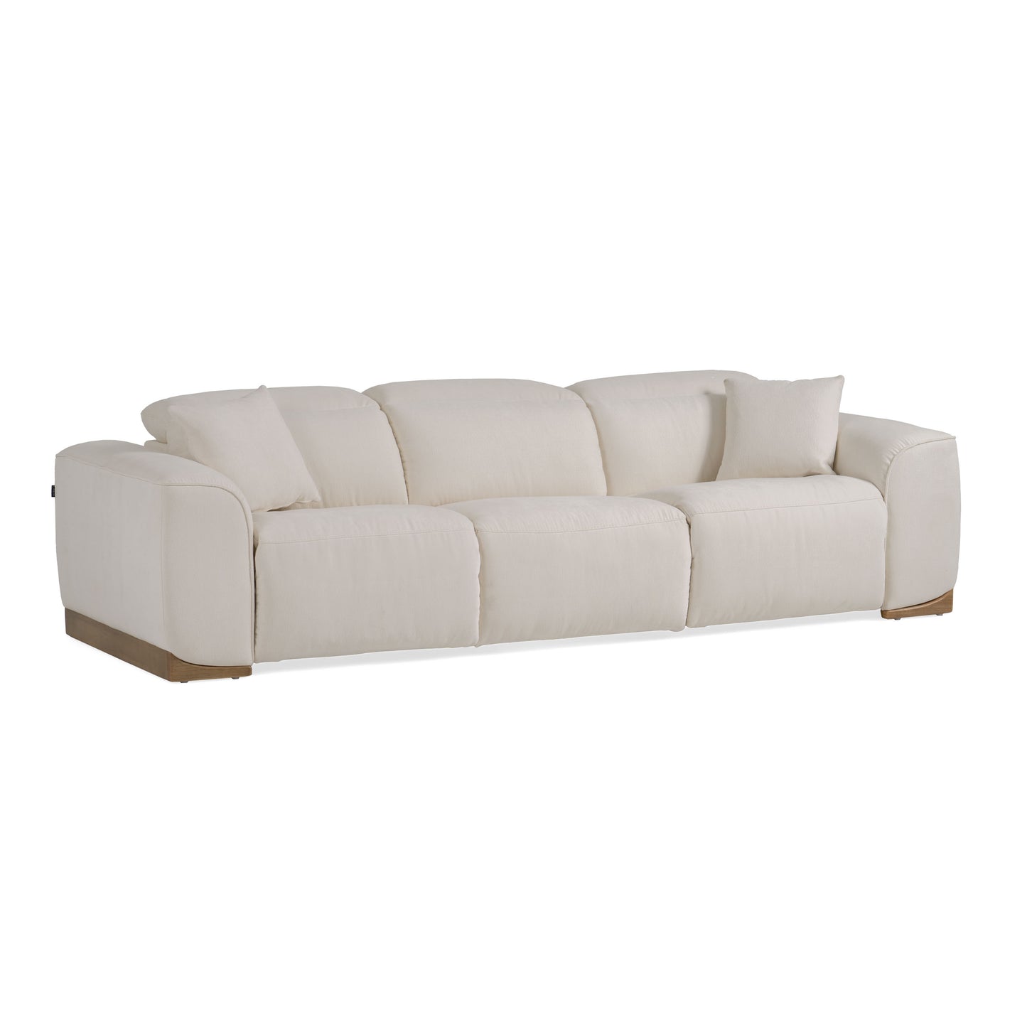 Divani Casa Hagerty Modern Off-White Fabric Sofa With 2 Power Recliners