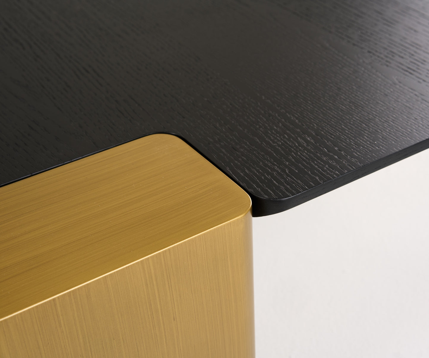 Modrest Harold Modern Black Oak+ Brushed Gold Oak Square Small Coffee Table