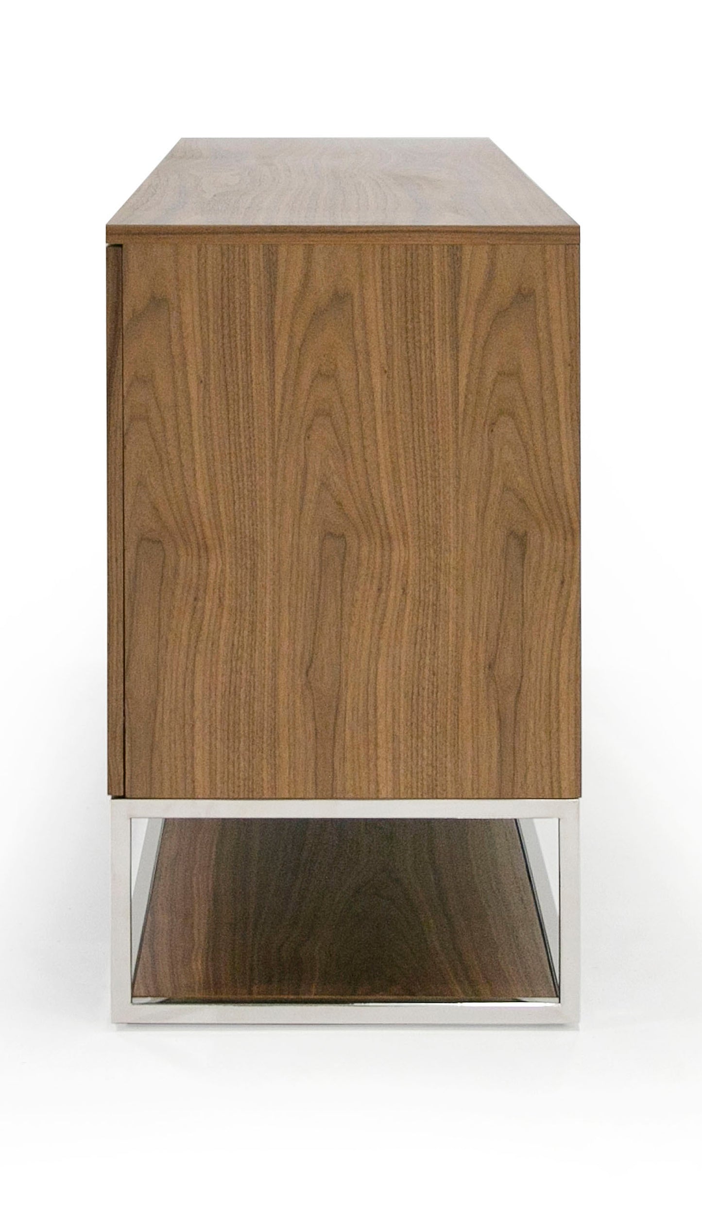 Modrest Heloise Modern Walnut and Stainless Steel Buffet