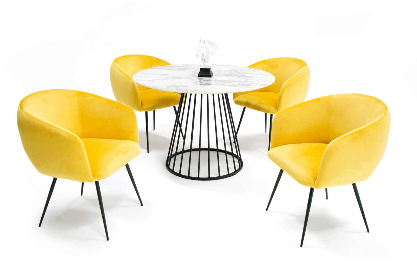 Modrest Holly Modern Round White and Black Dining Table