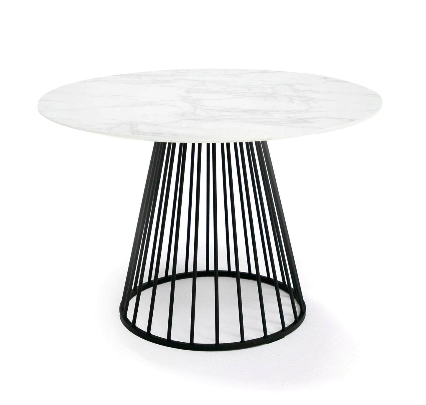 Modrest Holly Modern Round White and Black Dining Table
