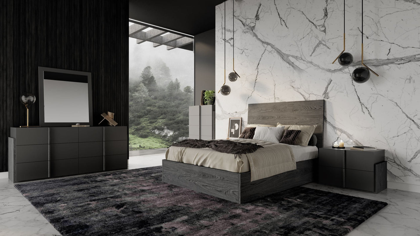 Nova Domus Lucia Full Size Italian Modern Matte Grey / Elm Grey Bed