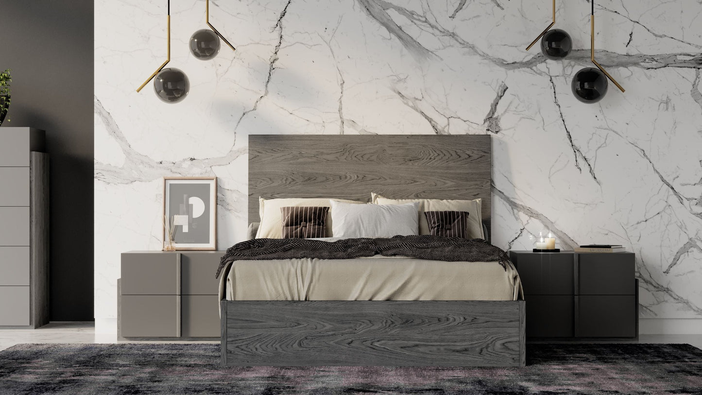 Nova Domus Lucia Full Size Italian Modern Matte Grey / Elm Grey Bed