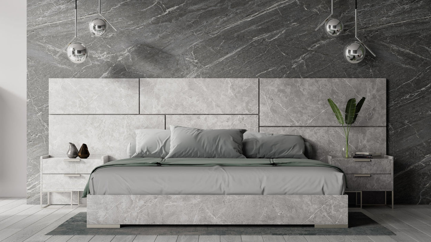 Nova Domus Queen Size Marbella Italian Modern Grey Marble Bed