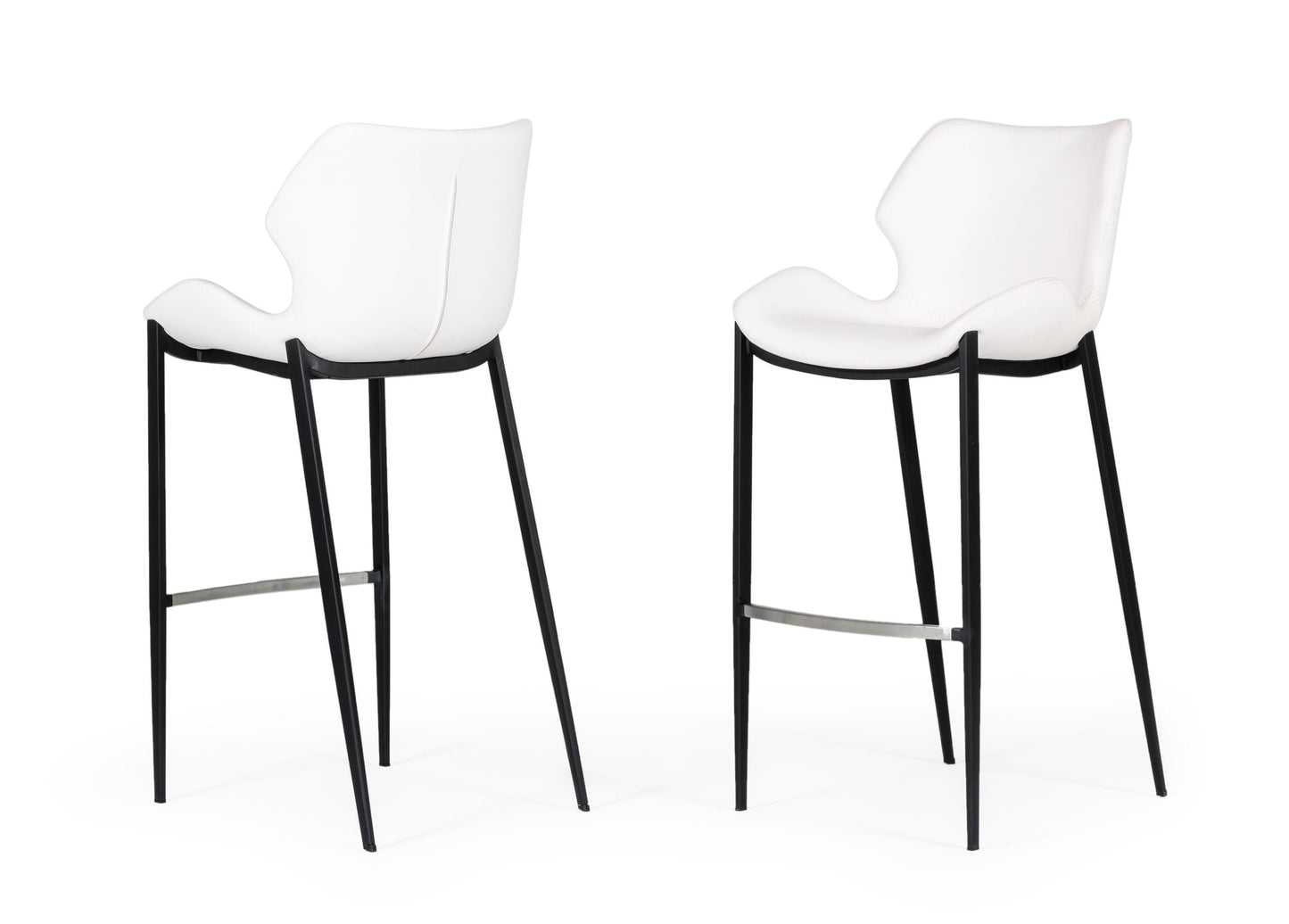 Modrest Ithaca Modern White Leatherette Bar Stool
