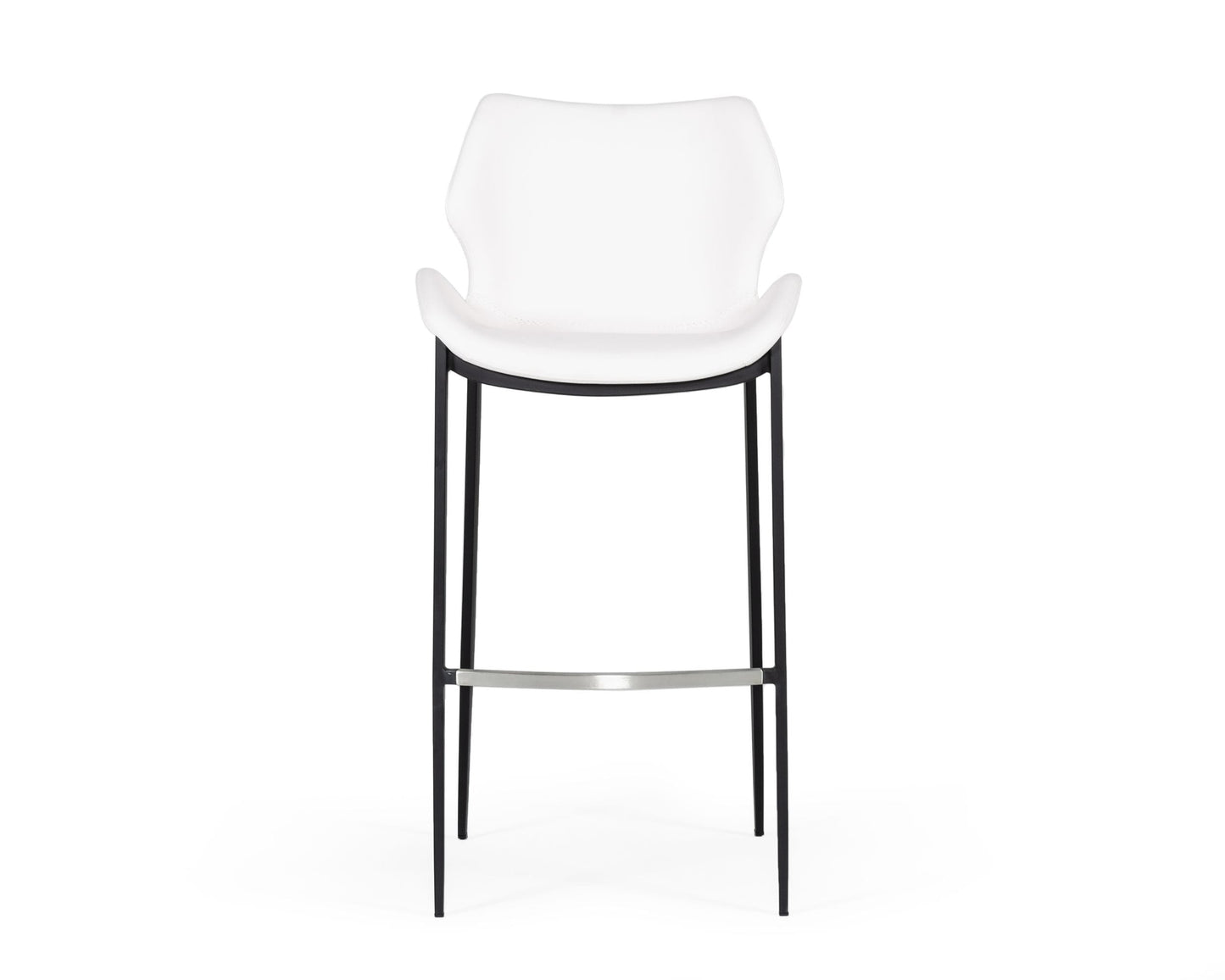 Modrest Ithaca Modern White Leatherette Bar Stool