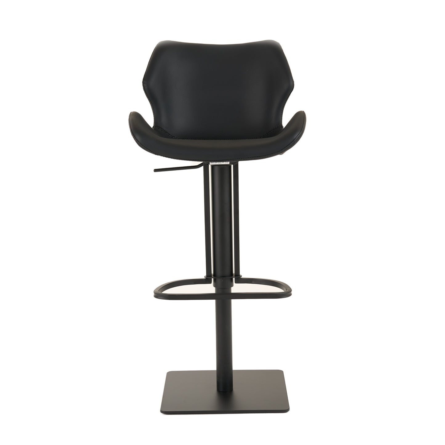 Modrest Jaffee Industrial Black Eco-Leather Bar Stool