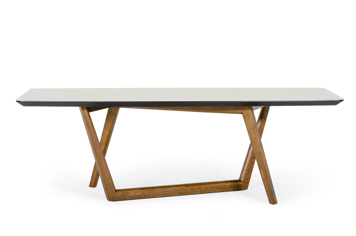 Modrest James Contemporary Walnut and White Dining Table