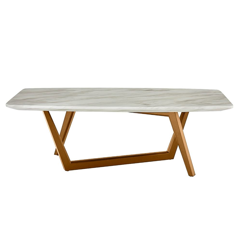 Modrest James Mid Century Walnut Ceramic Coffee Table
