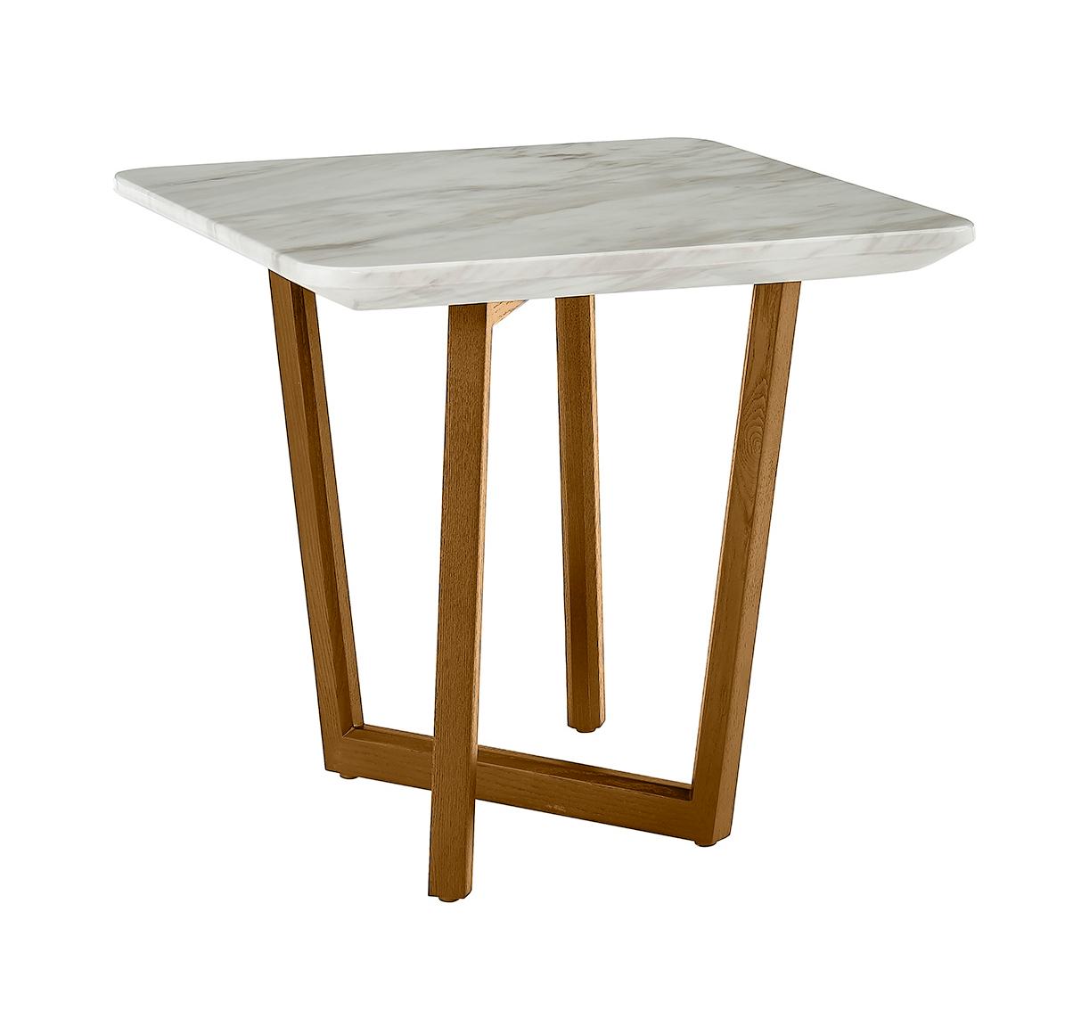 Modrest James Mid Century Walnut Ceramic End Table