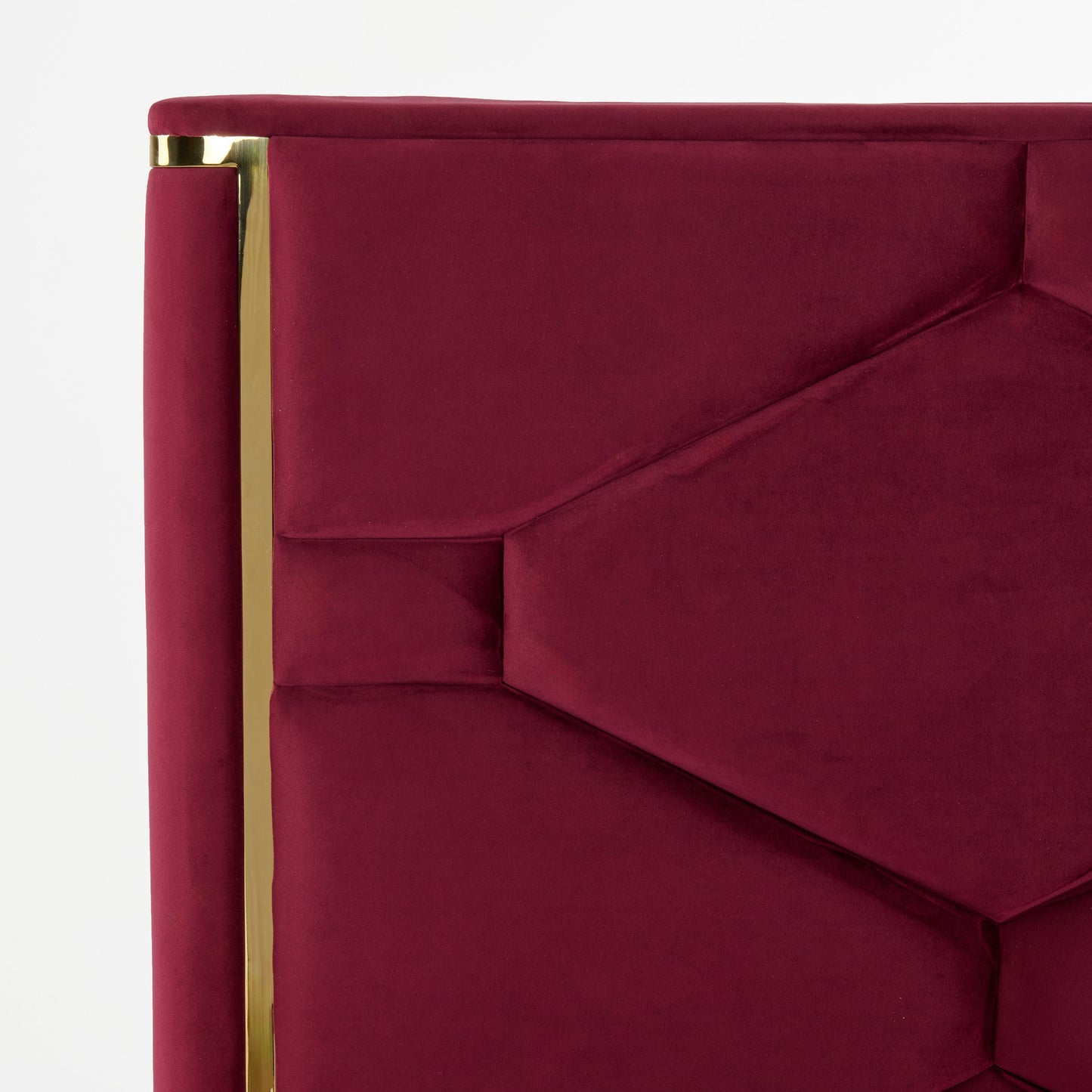 Queen Modrest Janet Modern Red Velvet Gold Bed
