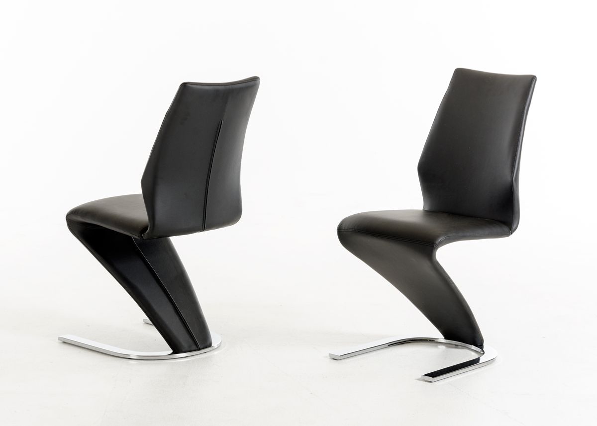 Penn Modern Black Leatherette Dining Chair