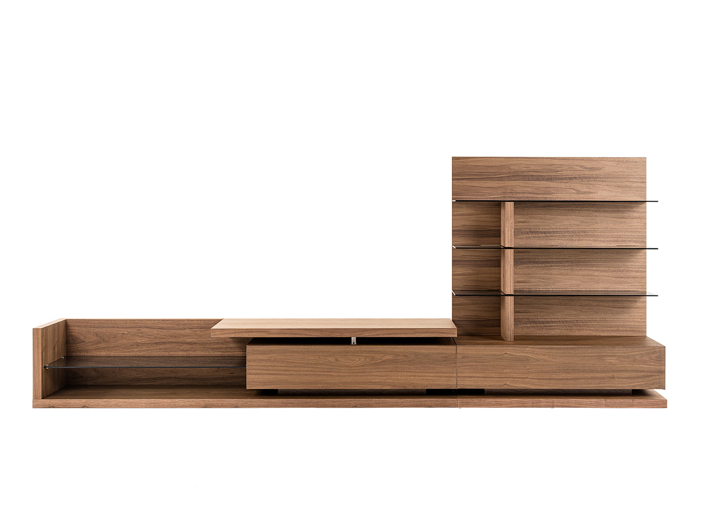 Modrest Jefferson Mid-Century Modern Reversible Walnut Entertainment Center