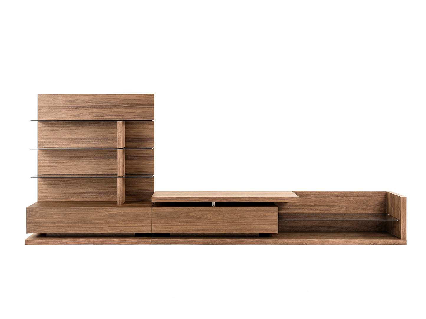 Modrest Jefferson Mid-Century Modern Reversible Walnut Entertainment Center