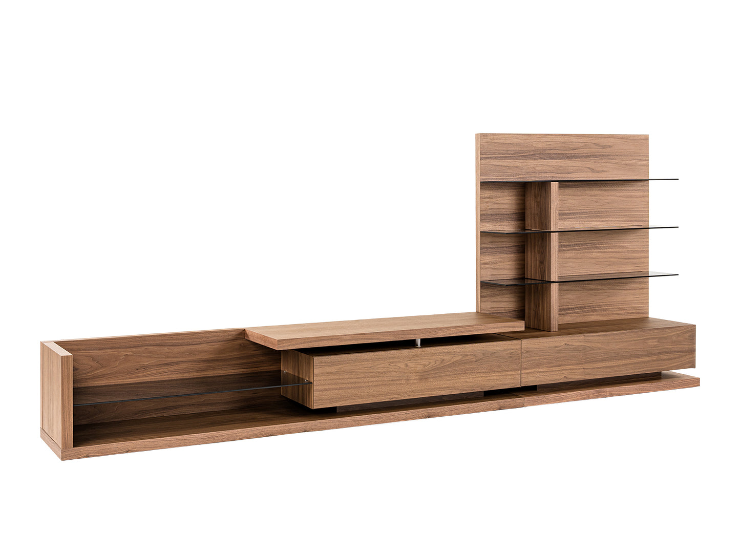 Modrest Jefferson Mid-Century Modern Reversible Walnut Entertainment Center
