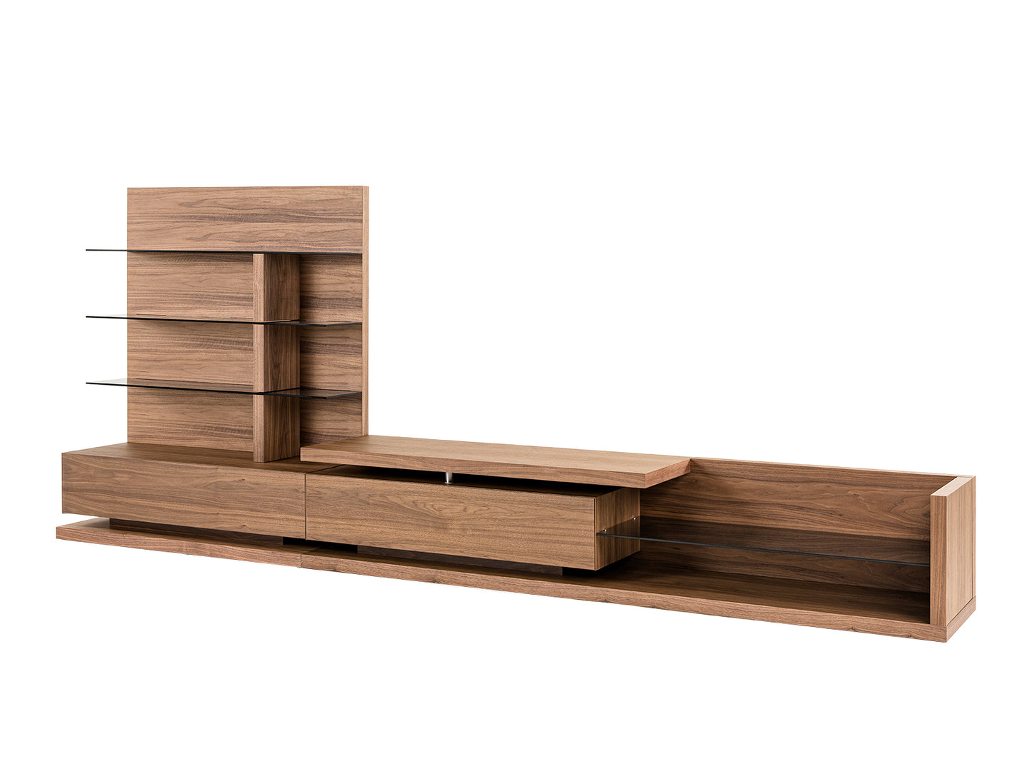 Modrest Jefferson Mid-Century Modern Reversible Walnut Entertainment Center