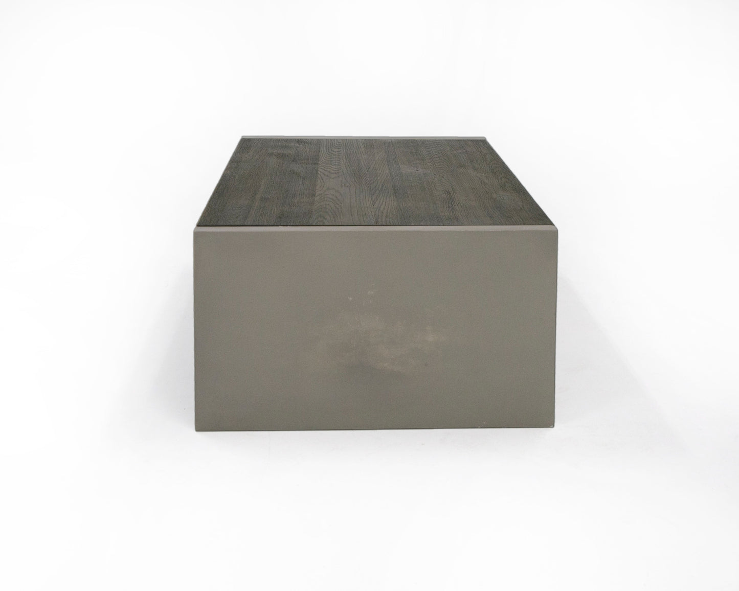 Modrest June Modern Dark Grey Concrete and Walnut Coffee Table