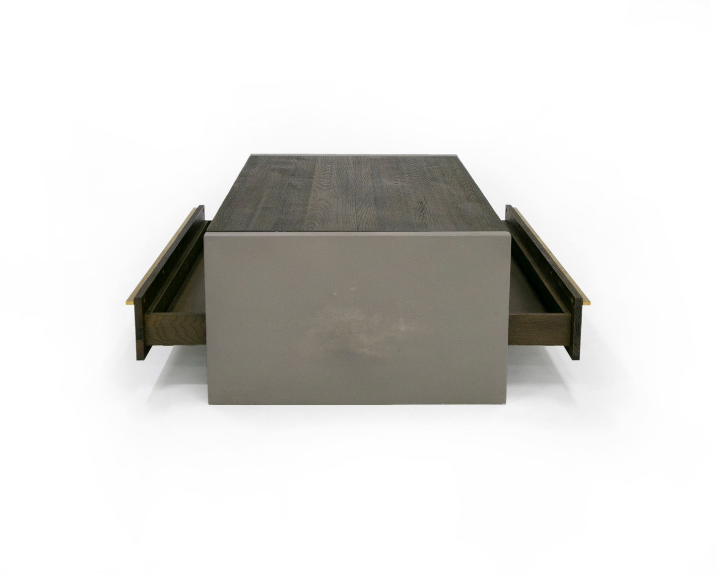 Modrest June Modern Dark Grey Concrete and Walnut Coffee Table