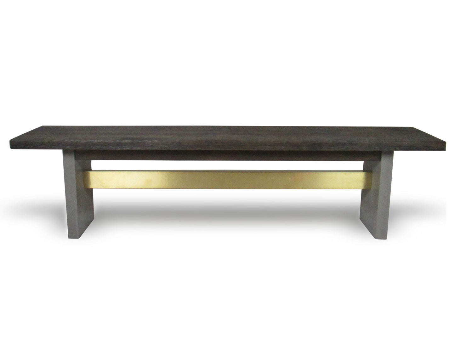 Modrest June Modern Dark Grey Concrete and Walnut Dining Bench