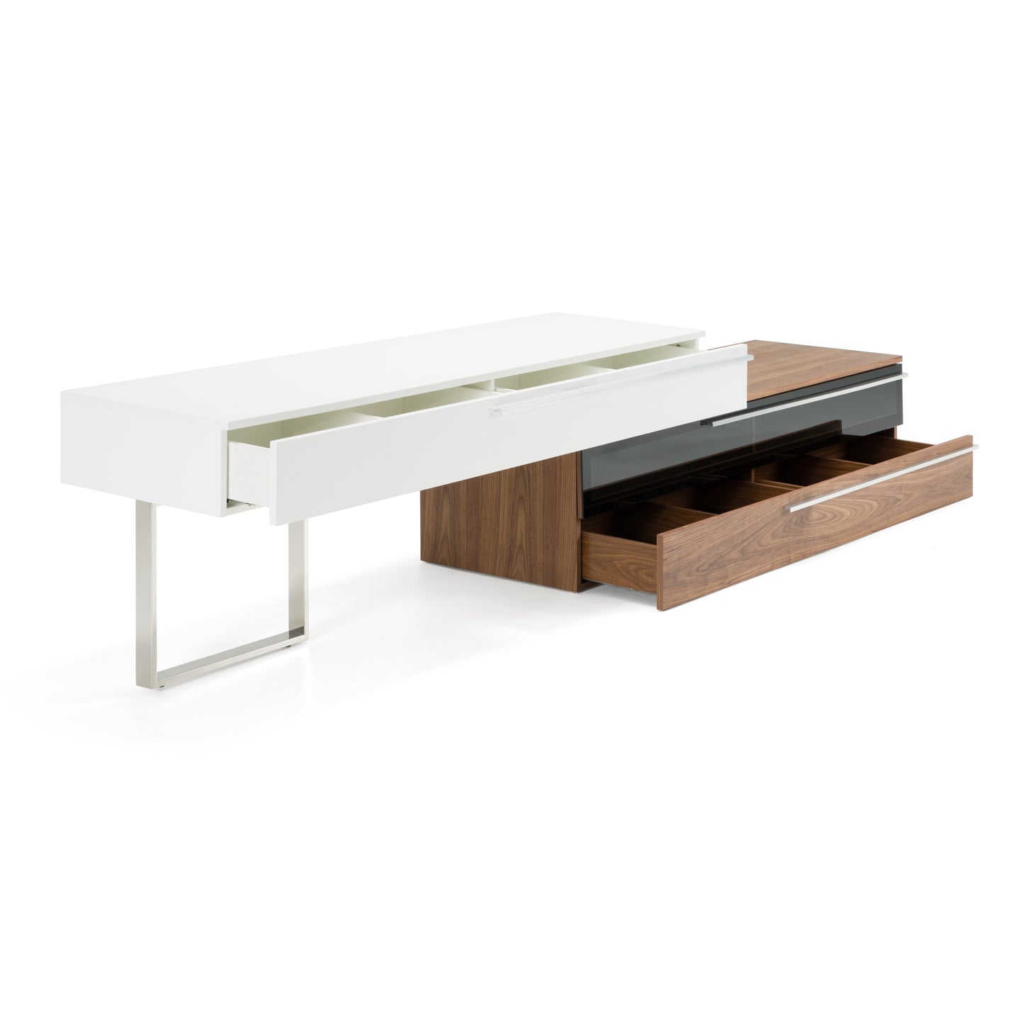 Modrest Karlstad Modern White Walnut TV Stand
